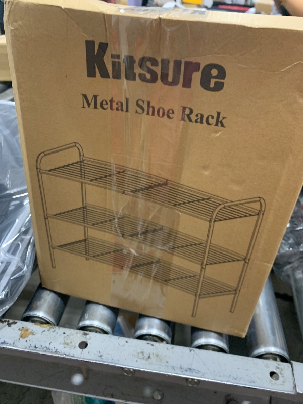 Photo 1 of Kitsure Shoe Rack - Stainless Steel Shoe Organizer, Sturdy Shoe Rack for Closet and Front Door Entrance, Free Standing Shoe Shelf, Closet Organizers and Storage, Black