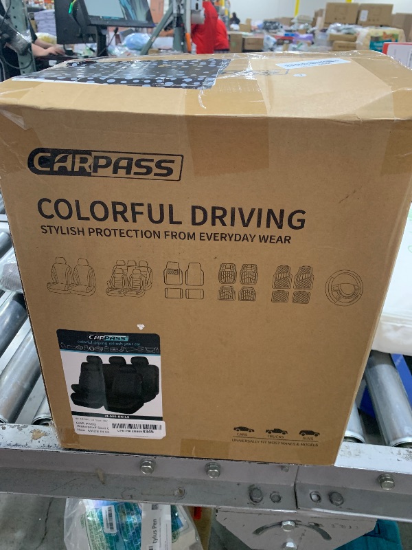 Photo 1 of CAR PASS Neoprene Waterproof Seat Covers, Universal Fit Black Full Sets, Protective Interior Covers for Auto SUV, Vans, Sedans, Trucks