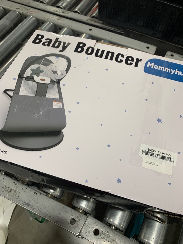 Photo 1 of Portable Baby Bouncer Seat for Infants, 0-18 Months, 3 Modes of Use with Rocker & Stationary Options, Ergonomic Infant Chair with Hanging Toys, Baby Shower Gifts – Grey