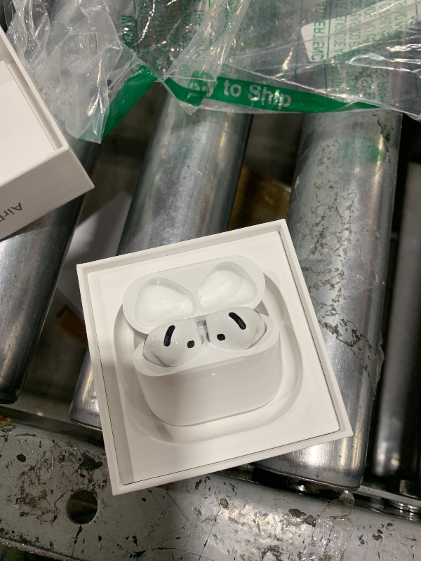 Photo 1 of Apple AirPods 4 Wireless Earbuds, Bluetooth Headphones, Personalized Spatial Audio, Sweat and Water Resistant, USB-C Charging Case, H2 Chip, Up to 30 Hours of Battery Life, Effortless Setup for iPhone