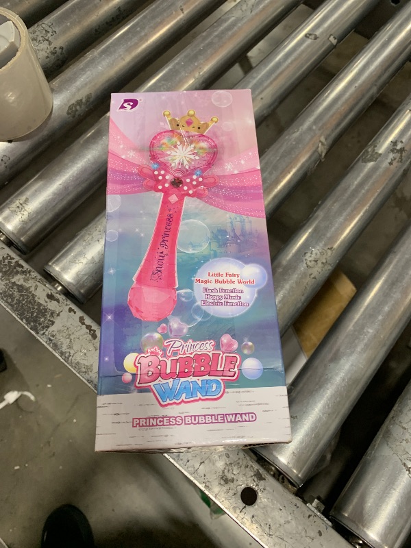 Photo 1 of Bubble Wands for Kids Girls - Rechargeable Princess Light Up & Music Machine with 2 Bubble Solutions, Outdoor Party Birthday Toys for Toddlers, Gift for 3 4 5 6 7 8 Year Old Girls - Pink