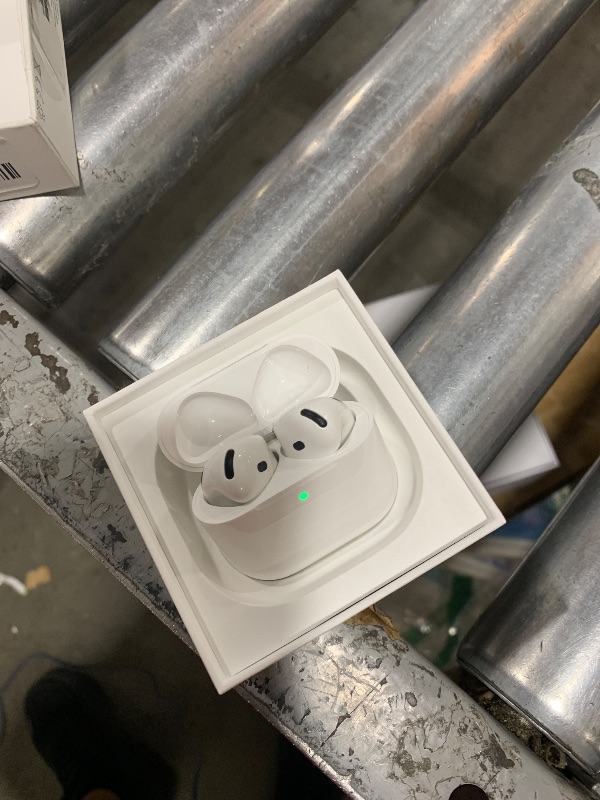 Photo 1 of Apple AirPods 4 Wireless Earbuds, Bluetooth Headphones, Personalized Spatial Audio, Sweat and Water Resistant, USB-C Charging Case, H2 Chip, Up to 30 Hours of Battery Life, Effortless Setup for iPhone