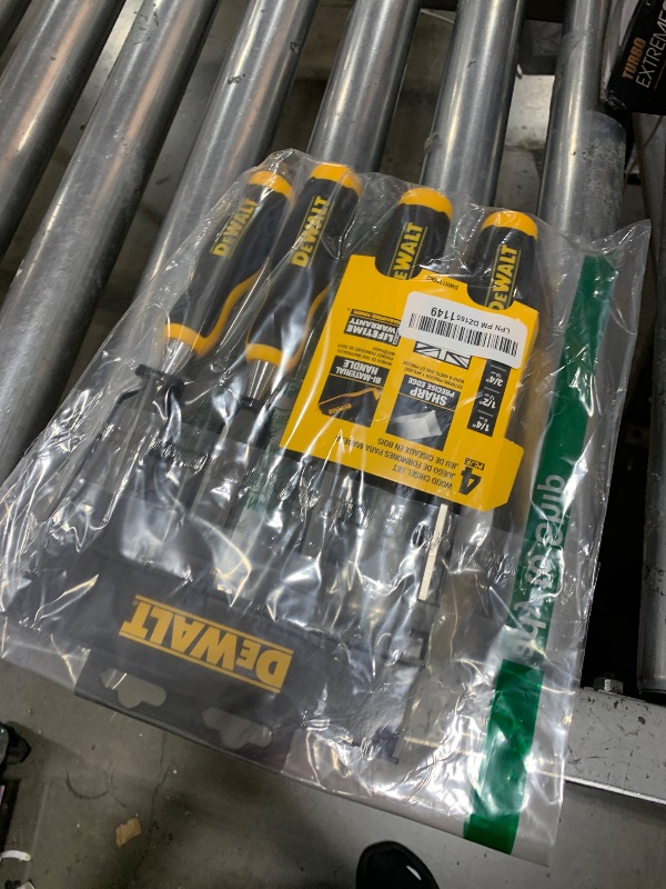 Photo 1 of DeWalt DWHT16063 4-Piece Chrome Carbon-Steel Wood Chisel Set, Bi-Material Handle