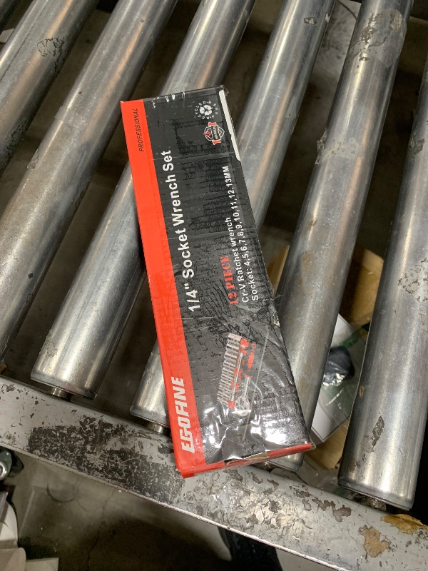 Photo 1 of Egofine 12pcs 1/4 Inch Ratchet Socket Wrench Set, Drive Socket Set with 10 Sockets (4-13mm) and 2 Way Quick Released Ratchet Handle and Extension Bar