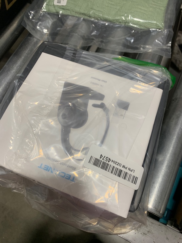 Photo 1 of TECKNET Bluetooth 5.0 Headset with Microphone for PC, USB Wireless Headset with Mic for Work, 40Hrs Worktime AI Noise Cancelling On Ear Bluetooth Headphones with Charging Base for Laptop/Call Center