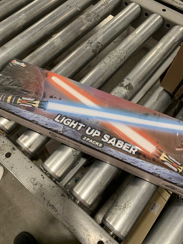 Photo 1 of AuntyFey Light Up Saber for Kids Adults, Retractable Dark Light Up Saber for Adult Sword Kid Set, 2 Pack Toy Light Sword for Kids Boy 3-8, Blue, Red, Purple Light Savers Party