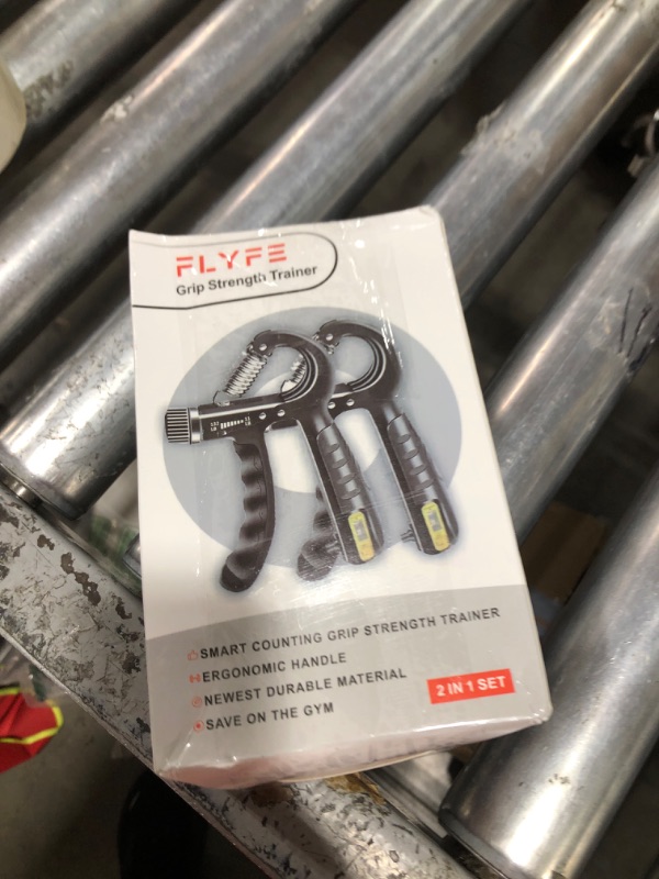 Photo 1 of FLYFE Grip Strength Trainer, Plastic, 2 Pack 11-132 lbs, Forearm Strengthener, Hand Squeezer Adjustable Resistance, Hand Grip Strengthener for Muscle Building and Injury Recovery (Black)