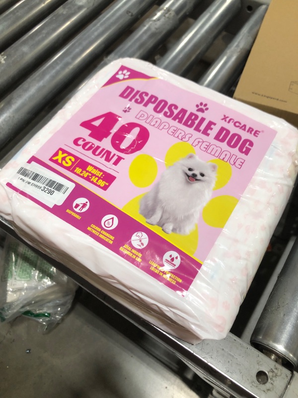 Photo 1 of XPCARE 40 Count Disposable Female Dog Diapers, Super Absorbent, Leak Proof, Dog Diapers,Dog Period Diaper Female, for Incontinence, Estrus Female Dogs (X-Small)