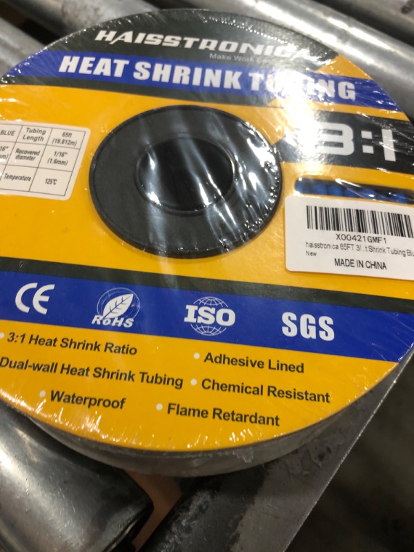 Photo 1 of haisstronica 3:1 Heat Shrink Tubing, Shrink Ratio Adhesive Lined Marine Grade Heat Shrink Tube for Home, Automotive and Industrial (Blue) 65FT 3/16inch