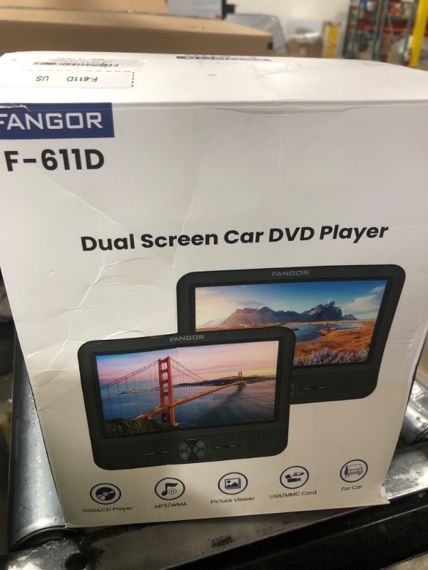 Photo 1 of FANGOR DUAL SCREEN CAR DVD PLAYER 