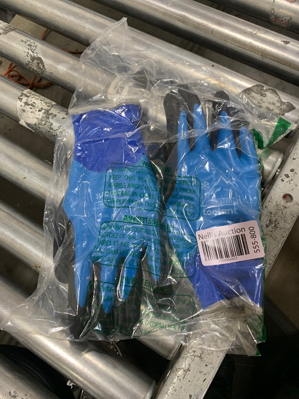 Photo 1 of 100% Waterproof Gloves for Men and Women, Winter Work Gloves for Cold Weather, Touchsreen, Thermal Insulated Freezer Gloves, With Grip, Blue, Medium
