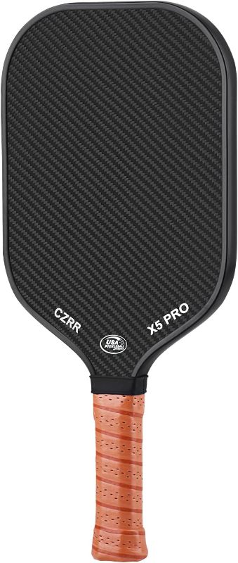 Photo 1 of Pickleball Paddle, USA Pickleball Approved, 3K Raw Carbon Fiber Surface (CFS) High Grit & Spin, with 16MM Polypropylene Honeycomb Core, Ideal for Novice and Professional Players
