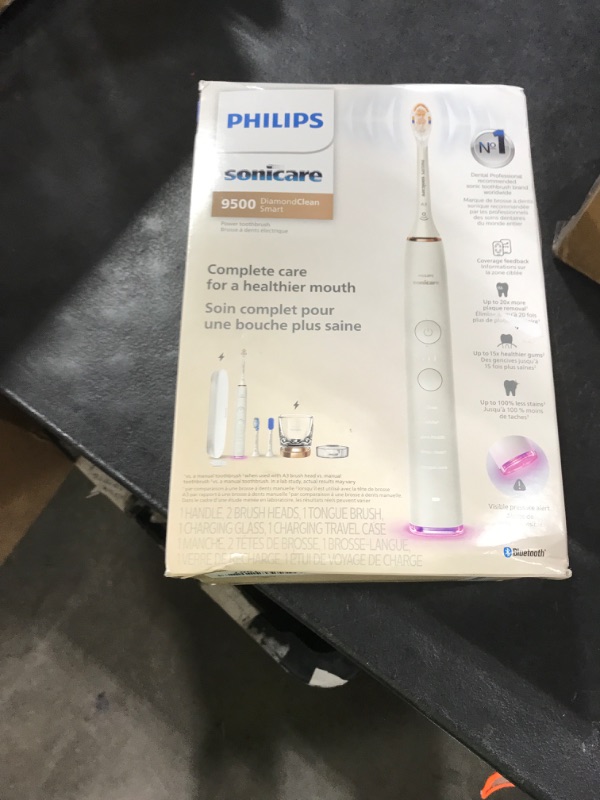 Photo 1 of Philips Sonicare DiamondClean Smart 9500 Electric Toothbrush, Sonic Toothbrush with App, Pressure Sensor, Brush Head Detection, 5 Brushing Modes and 3 Intensity Levels, Rosegold, Model HX9923/61