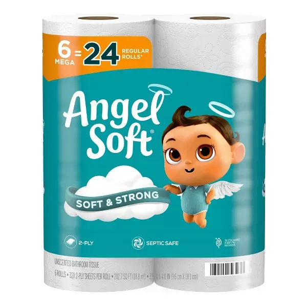 Photo 1 of Angel Soft Toilet Paper, 6 Mega Rolls