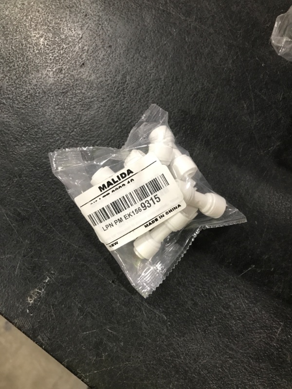 Photo 1 of Malida 1/4" OD to 1/4" OD push fit straight union quick connector for RO water system push to connect tube (10pack)