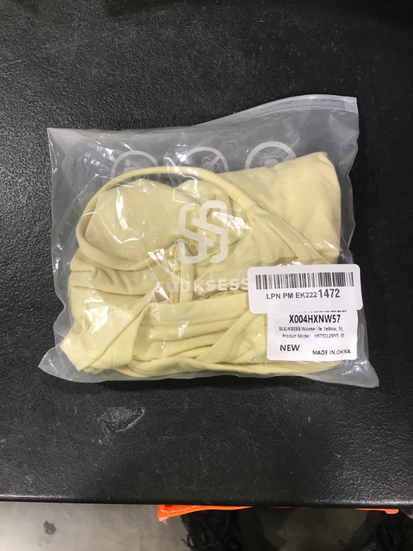 Photo 1 of SUUKSESS Women Sexy Square Neck Tank Top Summer Going Out Tops Double Line Sleeveless Basic Cami Shirts (Pale Yellow, S)
