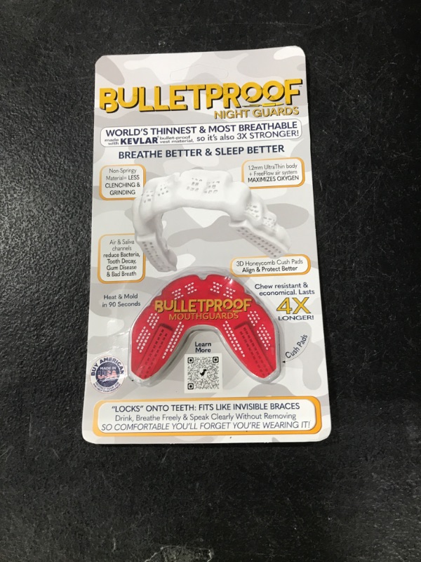 Photo 1 of BulletProof Night Guard: World’s Thinnest Mouth Guard For Grinding Teeth At Night. TMJ Bite Clenching Mouthguard For Sleeping. Women Men Nighttime Dental Bruxism Relief Nightguard for Sleep Adult Kids