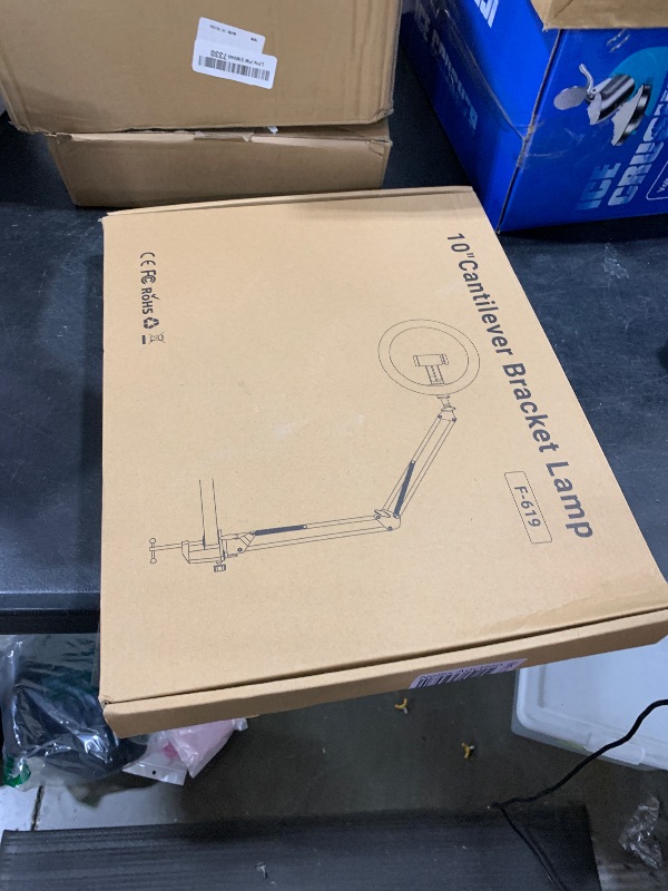 Photo 1 of Overhead Camera Mount with Ring Light Phone Holder,10" LED Ring Light for Desk with Stand and Remote for iPhone,Phone Tripod with Light for Video Recording TikTok Live Stream Cooking Kitchen Vlogging