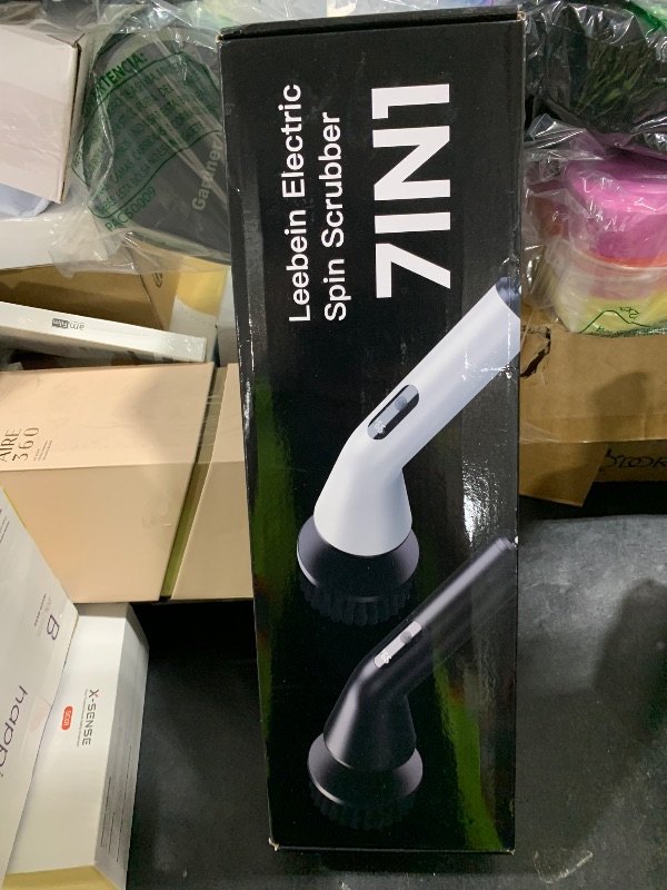Photo 1 of Leebein Electric Spin Scrubber, 2025 New Cordless Cleaning Brush Bathroom Scrubber, IPX7 Waterproof Shower Scrubber with 7 Brush Heads, Extendable Long Handle and 2 Speeds Scrubber for Bathtub Floor