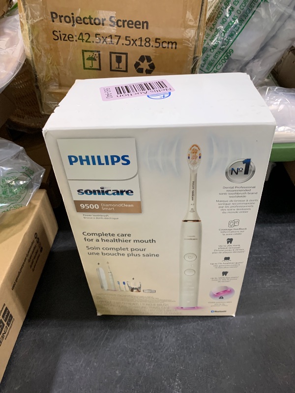Photo 1 of Philips Sonicare DiamondClean Smart 9500 Electric Toothbrush, Sonic Toothbrush with App, Pressure Sensor, Brush Head Detection, 5 Brushing Modes and 3 Intensity Levels, Rosegold, Model HX9923/61