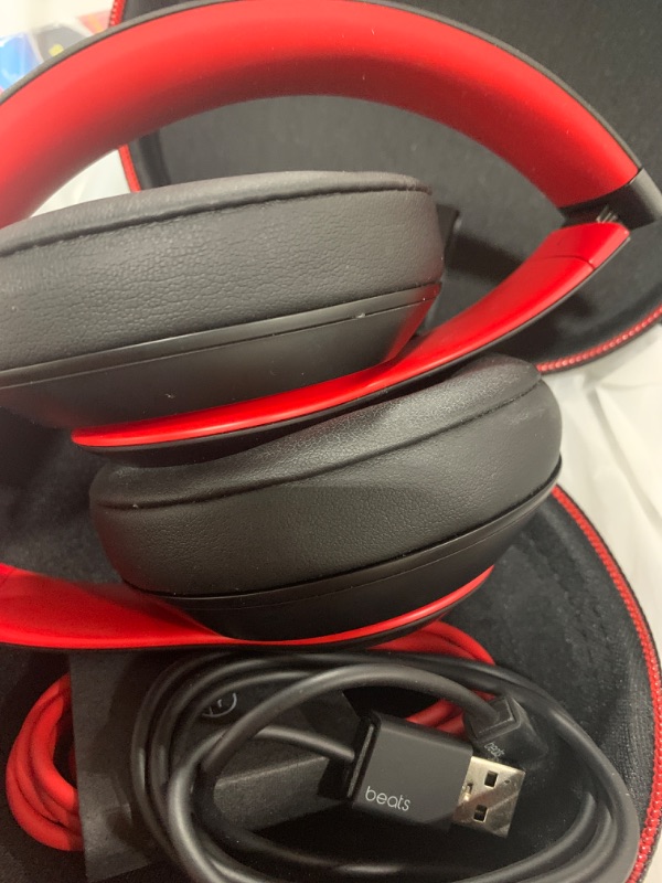 Photo 1 of Beats Studio3 Decade Collection Wireless Over-Ear Headphones - Defiant Black/Red (Renewed)