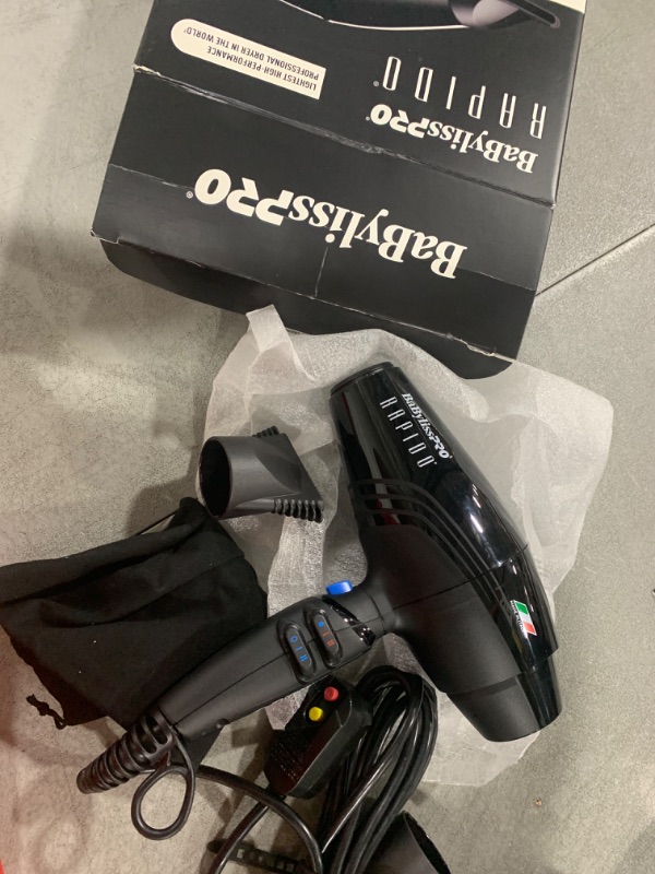 Photo 1 of BaBylissPRO Hair Dryer, Nano Titanium Rapido 2000-Watt Blow Dryer, Hair Styling & Appliances, Black, BRAP1