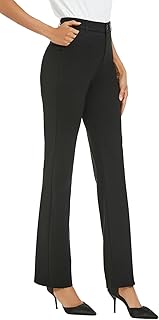 Photo 1 of Womens Dress Pants High Stretch Straight Leg Black Pants for Work Business Casual with Pockets 10