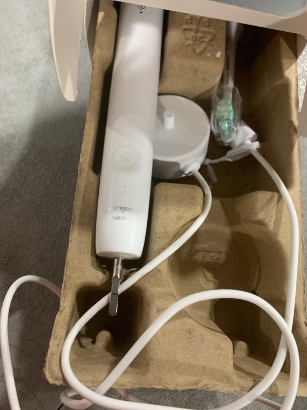 Photo 1 of Philips Sonicare 4100 Rechargeable Electric Toothbrush, with Pressure Sensor, 2 Intensity Settings, SmarTimer and QuadPacer, 14-Day Battery Life, White, Model HX3681/23