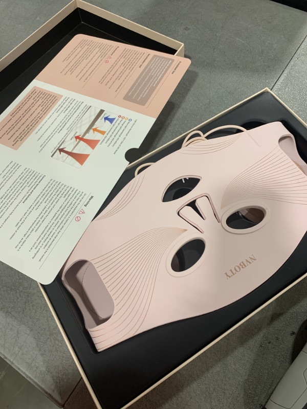 Photo 1 of NVBOTY LED Face Mask Light Therapy, 4 Modes Portable Red Light Therapy for Face with 2000mAh Rechargeable Remote, Blue, Orange, 850NM Infrared & Red Light Mask, 400 LEDs for Anti-Aging, at Home