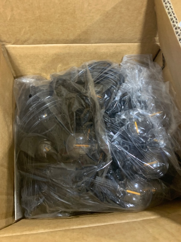 Photo 1 of Brightown LED Outdoor String Light, 100 Feet Patio Lights with 52 Edison Shatterproof Bulbs(2 Spare), UL Listed Waterproof Outside Lights for Backyard Balcony Party Xmas Decor, E12 Base, Connectable