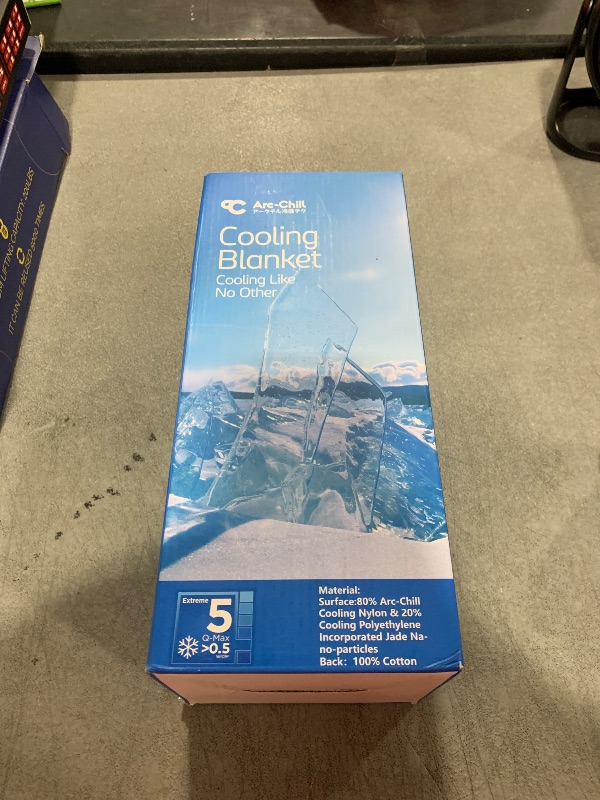 Photo 1 of Elegear Revolutionary Cooling Blanket Queen Absorbs Heat to Keep Body Cool for Night Sweats, Arc-Chill Cool 3.0 Fiber Q-Max>0.5 for Hot Sleepers, Lightweight Summer Cold Blankets for Sleeping, Blue
