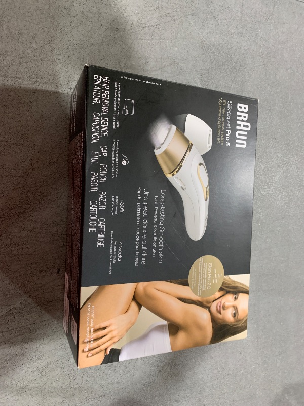 Photo 1 of Braun IPL Silk·Expert Pro 5 PL5157 Latest Generation IPL, Permanent Visible Hair Reduction, Holiday Gifts for Women and Men, at-Home Hair Removal System with Soft Pouch and Precision Head
