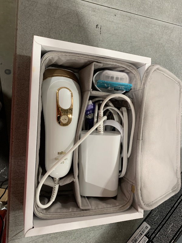 Photo 1 of Braun IPL Silk·Expert Pro 5 PL5157 Latest Generation IPL, Permanent Visible Hair Reduction, Holiday Gifts for Women and Men, at-Home Hair Removal System with Soft Pouch and Precision Head