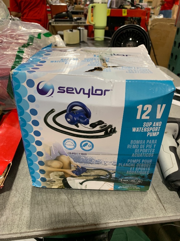 Photo 1 of Sevylor High-Pressure Electric Pump 12V Portable Air Pump for Paddle Boards Kayaks Inflatables and Balloons - 15 PSI