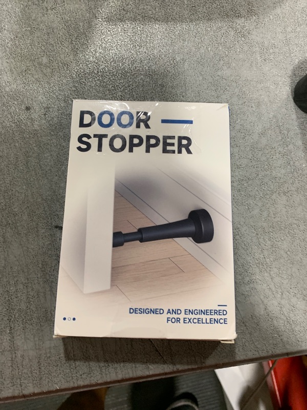 Photo 1 of 5PCS Spring Door Stoppers for Wall - 4.33 Inch Aluminum Door Stops, Matte Black Door Stoppers for Bottom of Door, Doorstops for Inside Door with Silicone Tip, Screw & Adhesive Installation