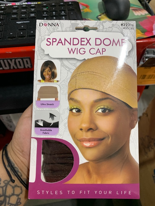Photo 1 of DONNA Spandex Dome Wig Cap Wig Head Wig Caps for Women Hair Net Brown
