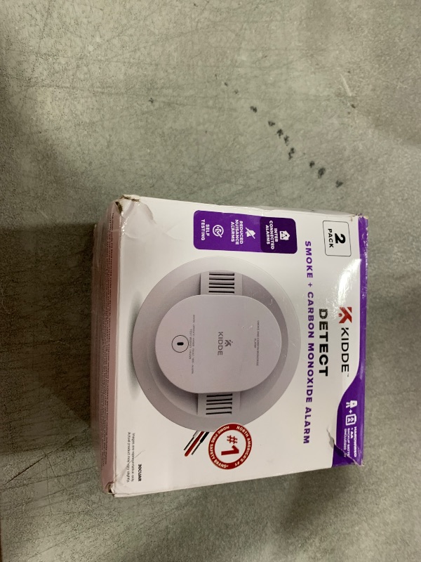 Photo 1 of Kidde Hardwired Smoke & Carbon Monoxide Detector, AA Battery Backup Smoke Alarm, Interconnectable, LED Warning Light Indicators, 2 Pack