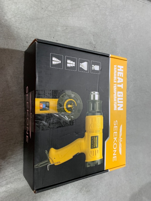 Photo 1 of SEEKONE Heat Gun 1800W 122?-1202??50?- 650??Fast Heating Heavy Duty Hot Air Gun Kit Variable Temperature Control Overheat Protection with 4 Nozzles for Crafts, Shrinking PVC, Stripping Paint(5.2FT)