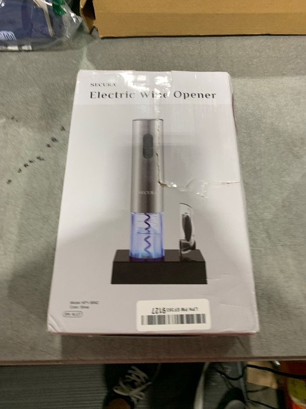 Photo 1 of Secura Electric Wine Opener, Automatic Electric Wine Bottle Corkscrew Opener with Foil Cutter, Rechargeable (Stainless Steel)