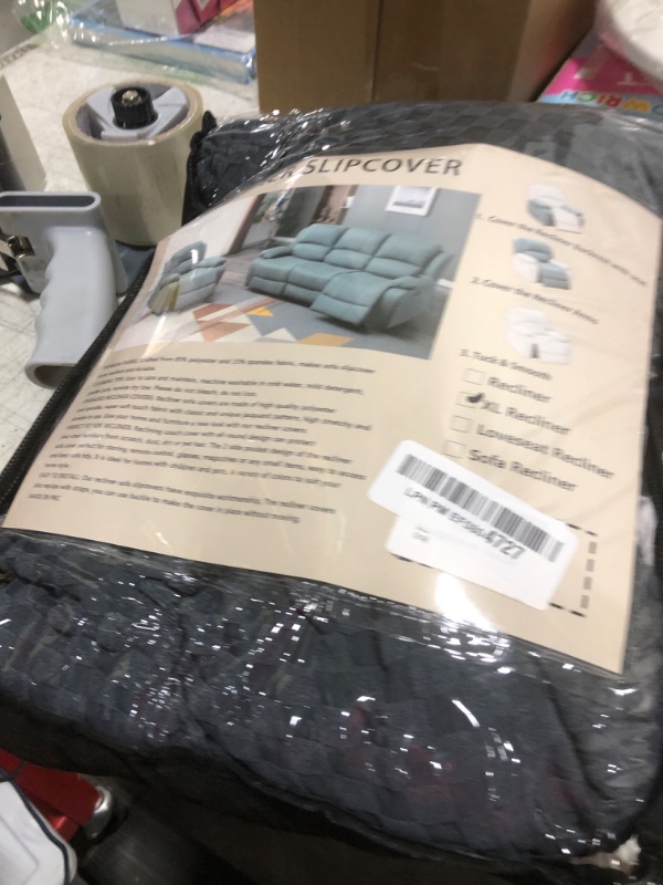 Photo 1 of YEMYHOM 4 Pieces Oversized Stretch Recliner Slipcover Latest Jacquard Large Recliner Chair Cover with Side Pocket Anti-Slip Fitted Furniture Protector with Elastic Bottom (X-Large Recliner, Dark Gray)