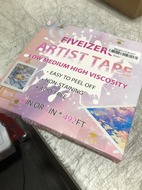 Photo 1 of FIVEIZERO 4 Rolls Mixed Viscosity Artist Tape - AcidFree Tape, White Masking Tape 0.6 inch, Art Tape for Watercolor Paper, Painting, Framing, and Drafting, 492FT Total Length (0.6, 1in)