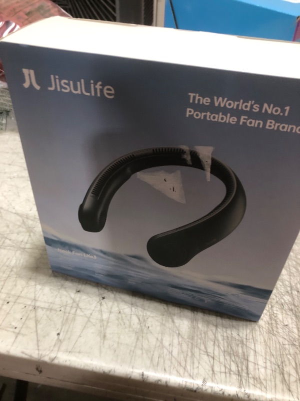 Photo 1 of JISULIFE Portable Neck Fan, Hands-Free Bladeless, 5 Speeds, 4000 mAh Battery Operated Wearable Personal Fan, Twistable, Rechargeable, Gift for Women Men-Black