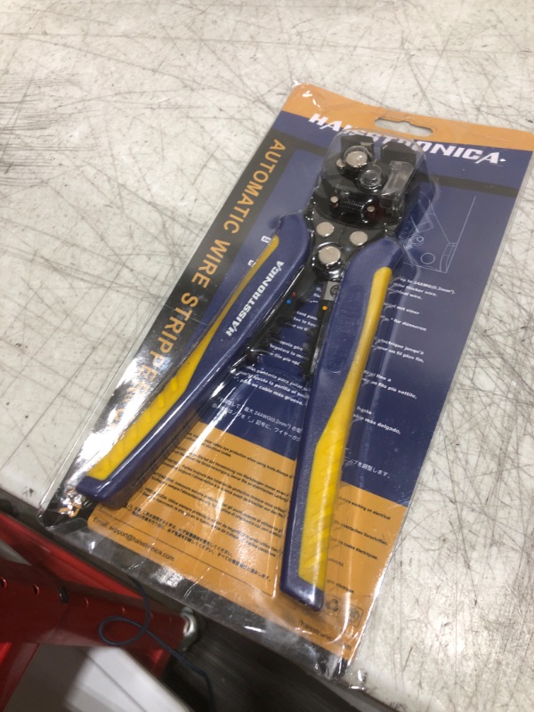 Photo 1 of haisstronica Self-Adjusting Wire Stripper, 3 in 1 Stripper/Cutter/Crimping Heavy Duty Automatic Electrical Wire Strippers for 10-24 AWG
