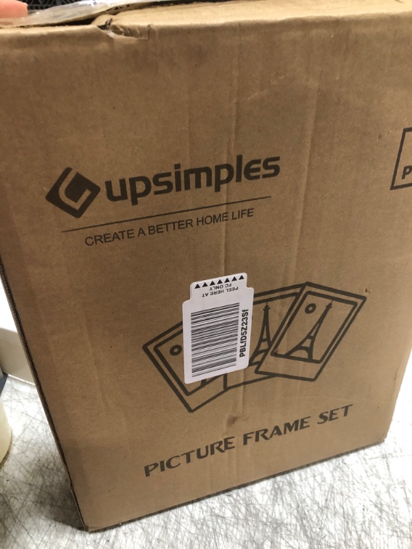 Photo 1 of upsimples 11x14 Picture Frame Set of 3, Made of High Definition Glass for 11 x 14, Wall Display Thin Border Photo Frames for Home Décor, Gold