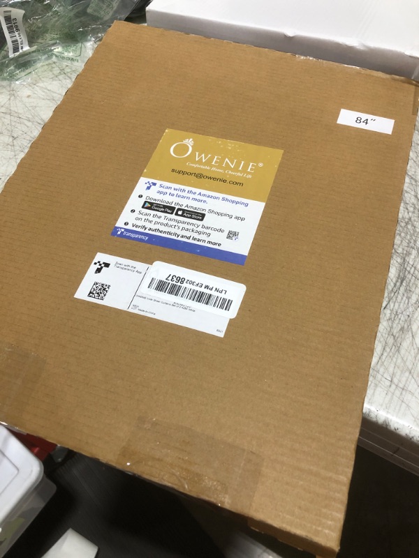 Photo 1 of OWENIE White Sheer Curtains 84 inches Long 2 Panels Set, Sheer White Curtains for Living Room/Bedroom, Rod Pocket Voile Sheer Panel Drapes, 2pcs, Each 42" W x 84" L