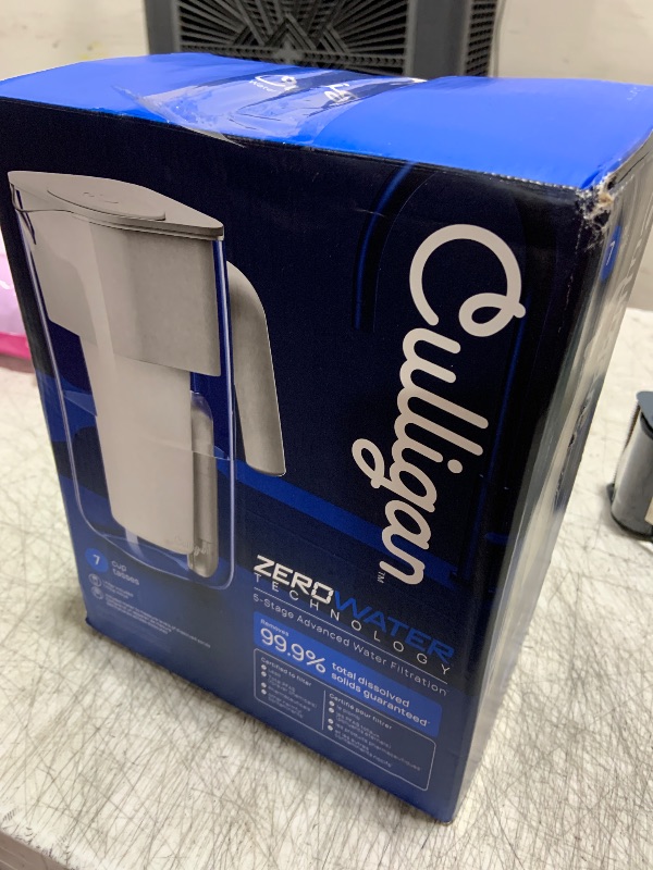 Photo 1 of Culligan with ZeroWater Technology 7-Cup Water Filter Pitcher – Includes 5-Stage Advanced Water Filter, IAPMO Certified to Reduce Lead, Total PFAS (Forever Chemicals), Mercury, Fluoride, and Chlorine