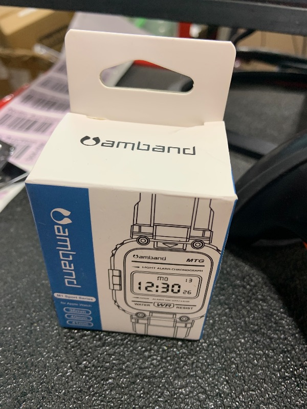 Photo 1 of amBand Bands Compatible with Apple Watch 9/8/7 41mm, M1 Sport Series Rugged Case with TPU Strap Military Protective Tough Cover Bumper for iWatch 6/SE/5/4/3/2 40mm 38mm Men Black Gold