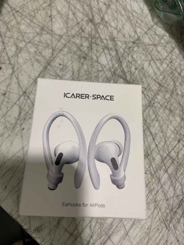 Photo 1 of ICARERSPACE 2 Pairs AirPods Ear Hooks for AirPods Pro 2, AirPods Pro, AirPods 4, 3, 2 & 1, Upgraded Anti Slip Sports Clip Hooks for AirPods 1, 2, 3, 4,Pro and Pro 2 – White