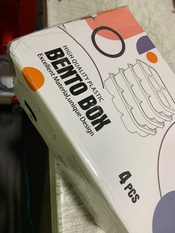 Photo 1 of Bento Box Adult Lunch Box - 4 Pack, 5 - Compartment Meal Prep Container for Kids, Reusable Food Storage Snack Containers - Stackable for School, Work, and Travel (PP(Blue/Pink/Green/Purple))