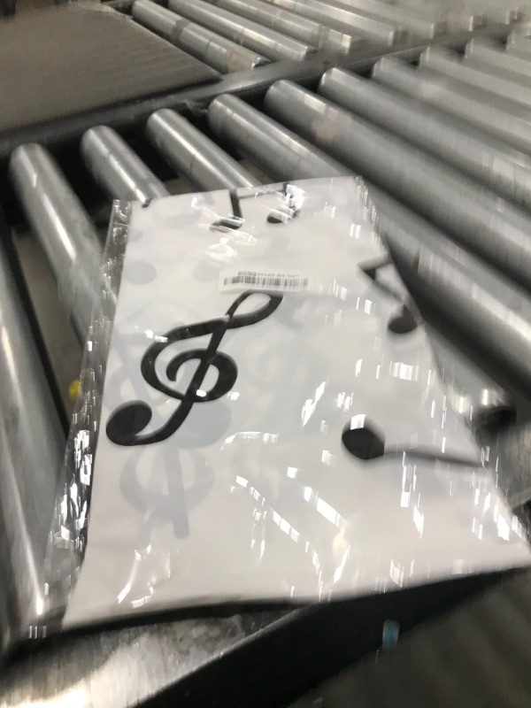Photo 1 of 108 x 54 Inch Musical Notes Tablecover Musical Plastic Tablecloth Disposable Table Cover Notes Theme Birthday Party Decoration Supplies(2 Pieces)